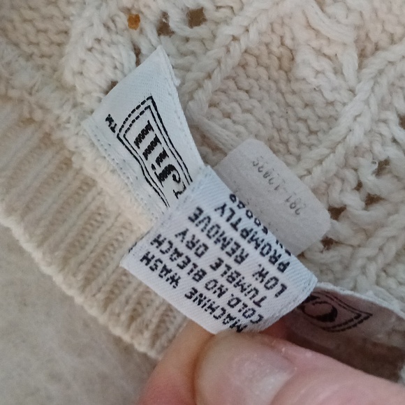 🔥🔥🔥Christie & Jill vintage cableknit V-neck cream cardigan M - Picture 14 of 14